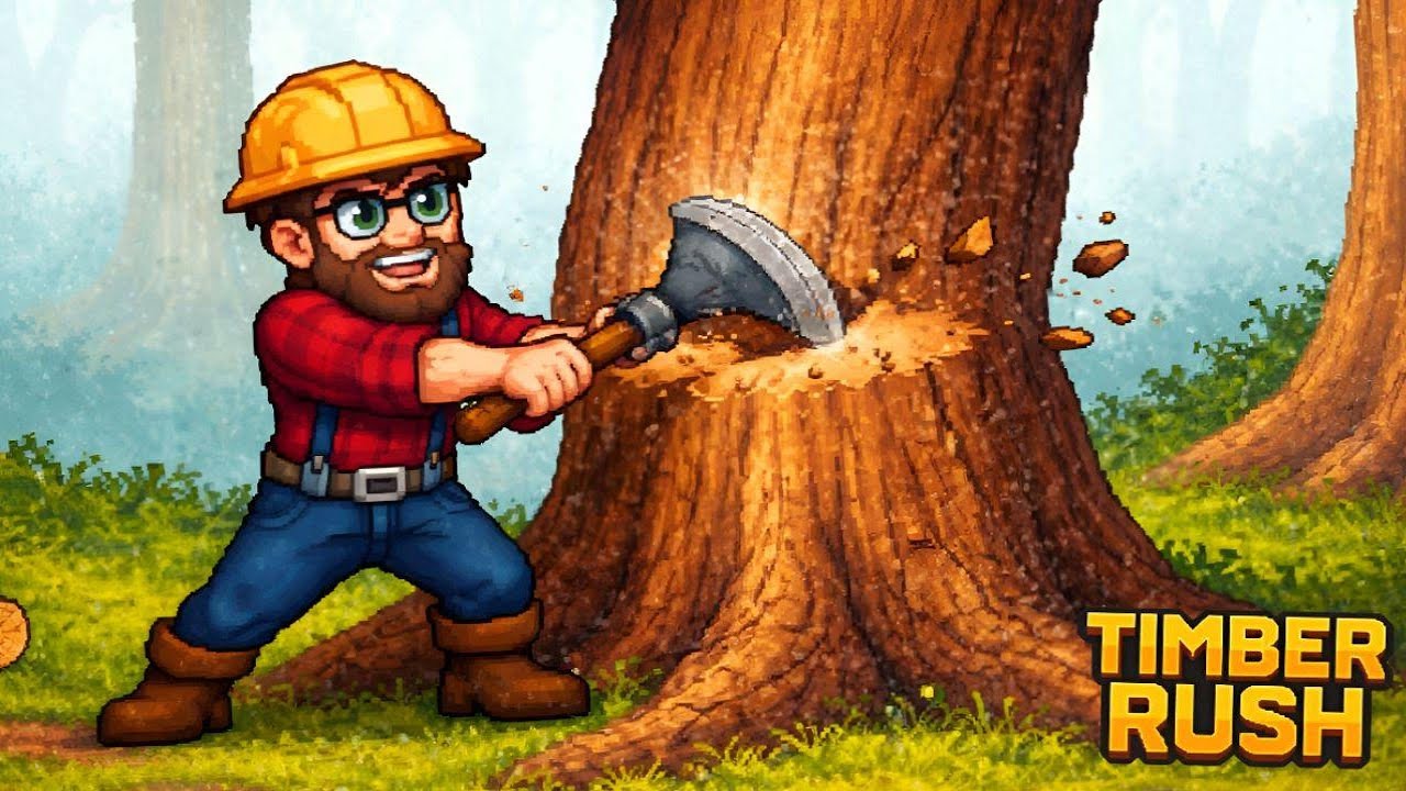 COLLECTING LOGS TO BECOME A STRONGER LUMBERJACK! | Timber Rush