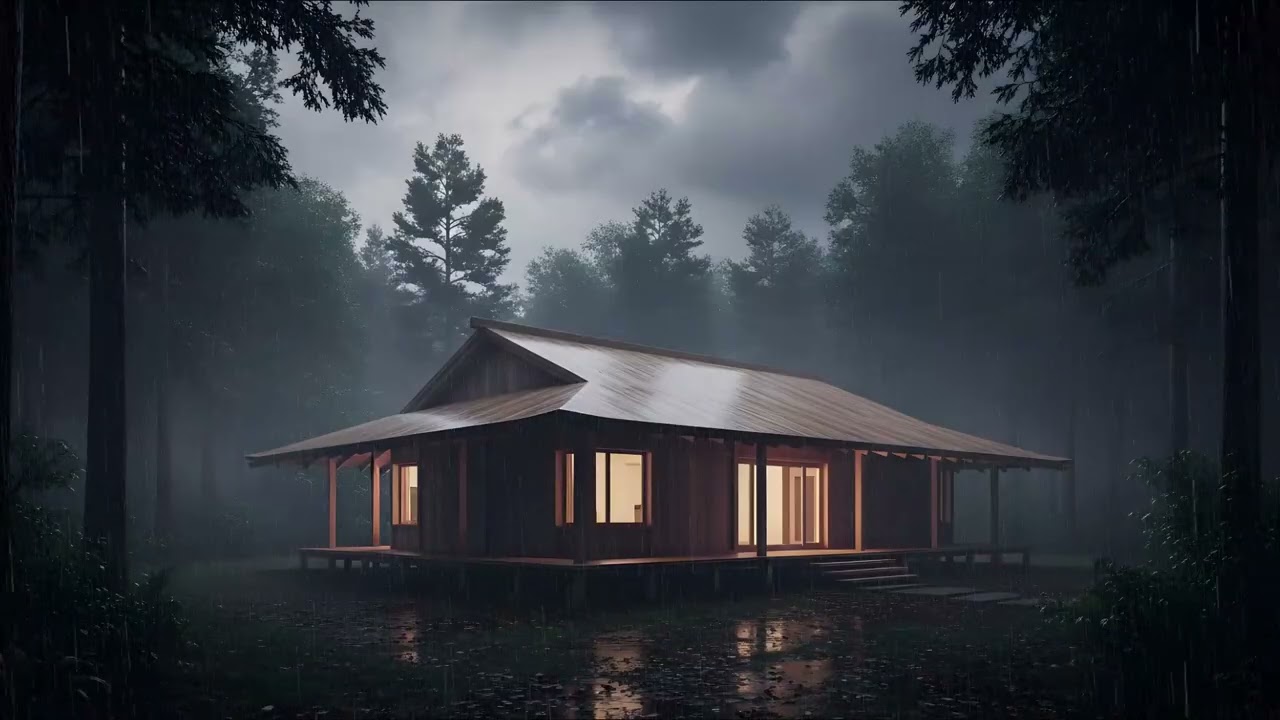 Rainfall at Night 🌙 10 Hours Natural Sounds for Sleep