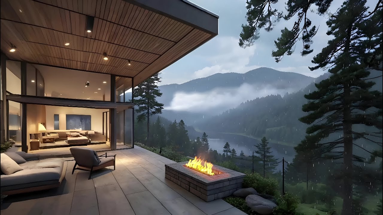 🌧️✨ Rainy Mountain Retreat | Cozy Fire & Deep Relax🔥🌲| 2K
