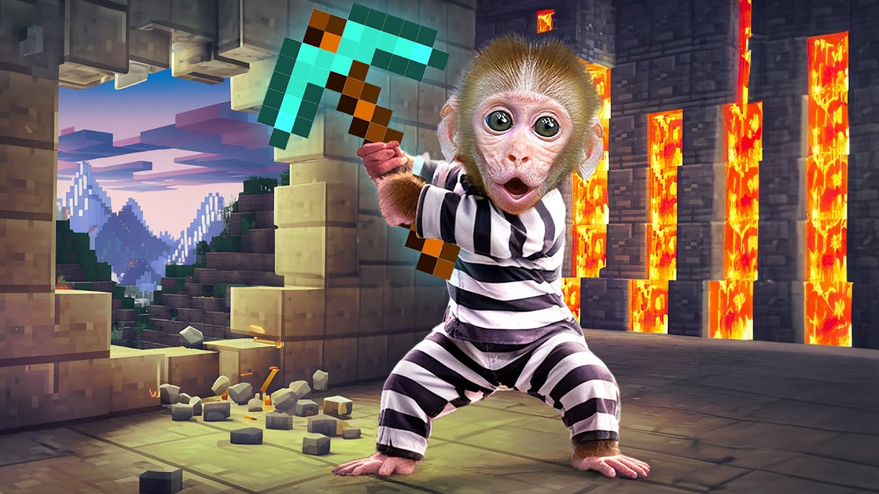 Der Affe Bon Bo entkommt aus dem Minecraft-Gefängnis! 🧱🔥🐵 | BON BO MONKEY