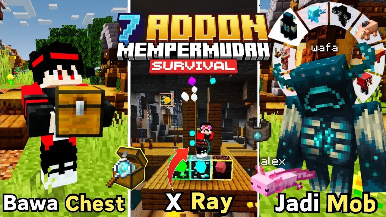 7 Addon Mempermudah Survival MCPE 1.21+