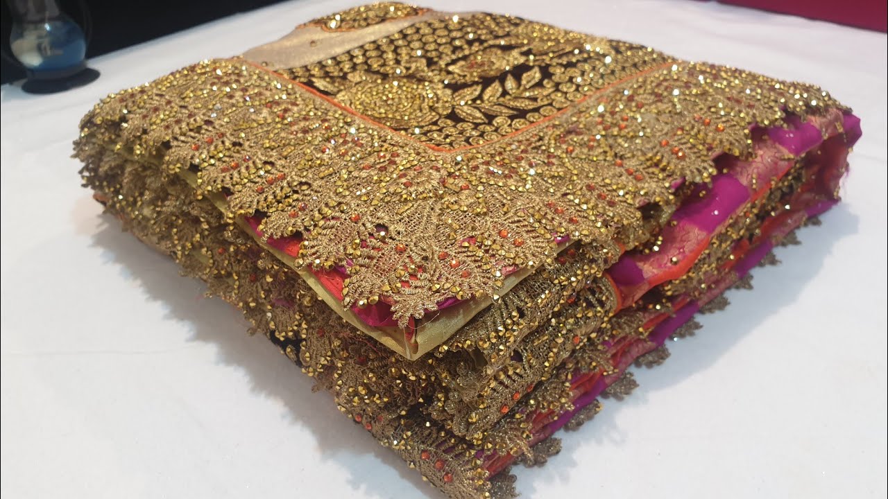 IMPORTED FABRIC DESIGNER BANARASI SAREE IN STONE WORK & ZARI WORK #zarangsaree #banarasisaree