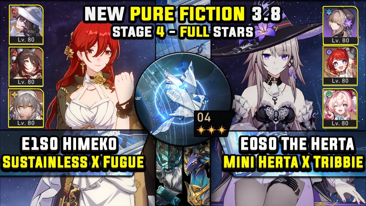 E1 Himeko Carry W/ Fugue & E0 The Herta Carry (3 Stars) Pure Fiction 4 Honkai Star Rail 3.8