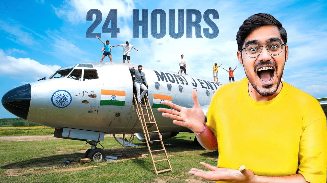 24 Hours in a Plane Challenge😱   ₹700 करोड़ के विमान में 24 घंटे   Will We Survive