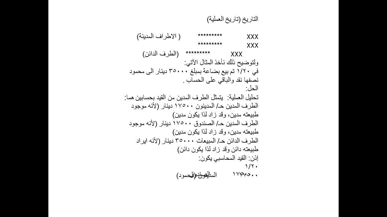 الدورة  المحاسبية الجزء الرابع