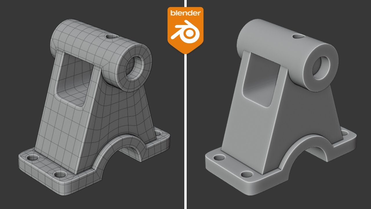 Blender Practice – Modeling a Mechanical Mounting Bracket