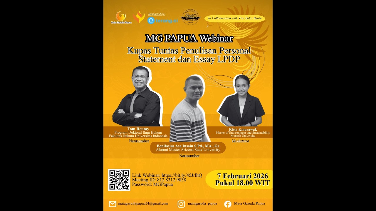 MG Papua Webinar Kupas Tuntas Personal Statement dan Essay Kontribusi Beasiswa LPDP 2026