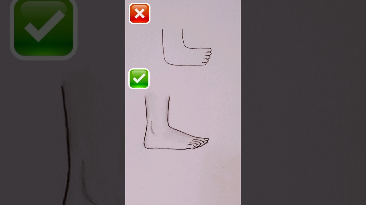 Easy Way to Draw a Foot 🦶 #ArtTutorial #PencilDrawing