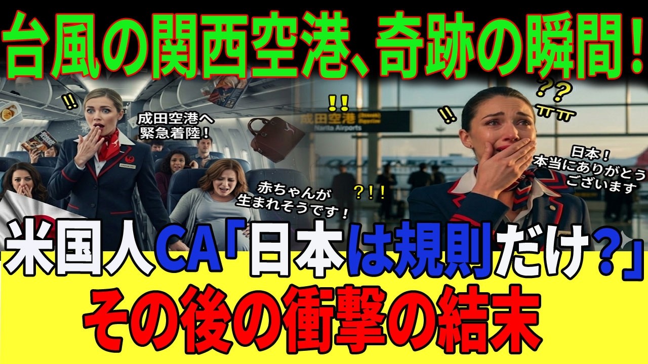 【海外の反応】「私が馬鹿でした…」台風で東京に緊急着陸し絶望する米国人CAが見た、日本人の