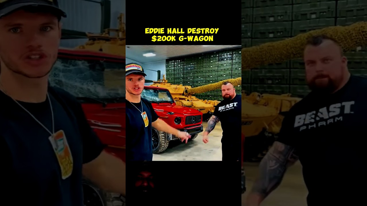 Eddie Hall CRUSHES a Red G-Wagon | Insane Strength | #eddiehall #gwagon #g63