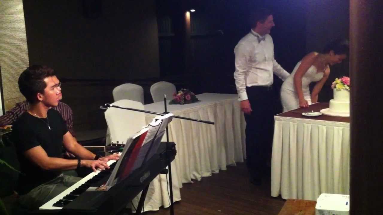 Wedding Reception at Halia Restaurant Botanical Gardens - Cake Cutting