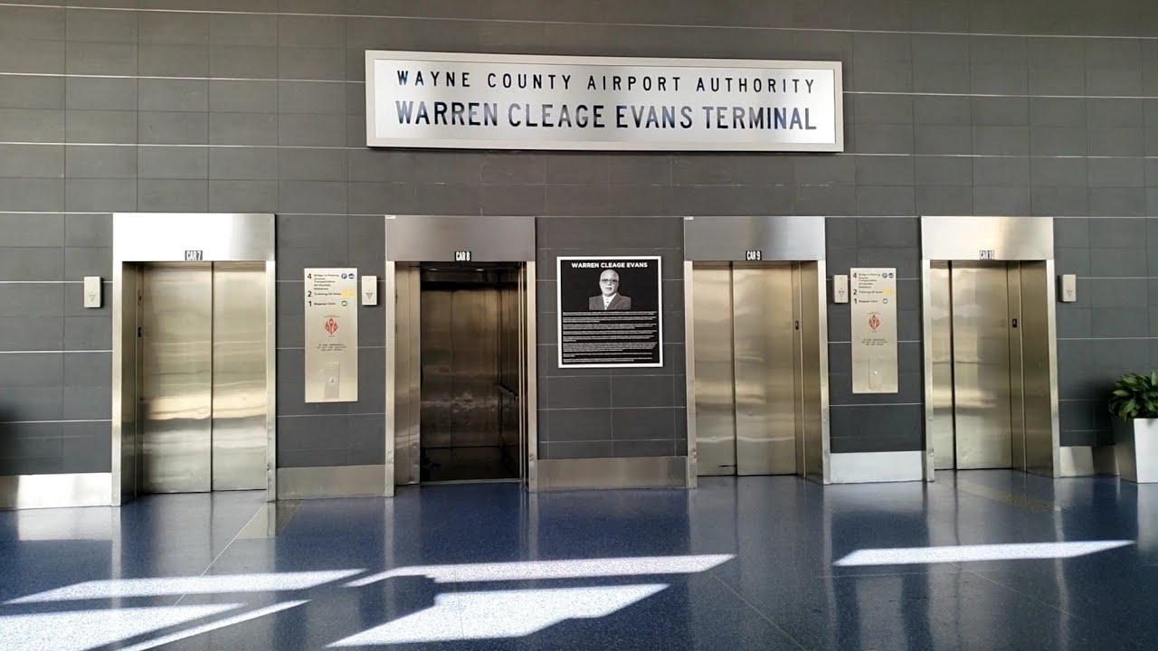 Schindler 330A Hydraulic Elevators @ Detroit Metro Airport Evans Terminal