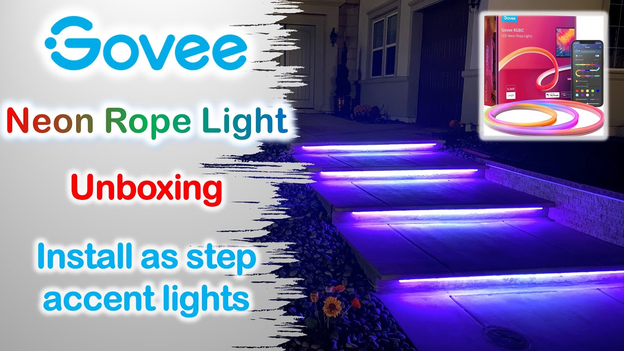 Govee LED Neon Rope Light | Unboxing | Installation as outdoor stair accent lights