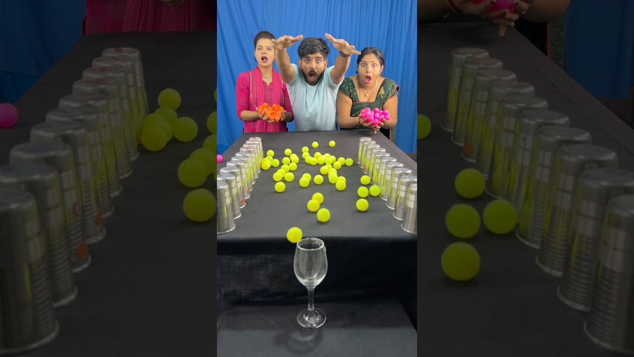 Amazing ball roll funny family challenge ✅#shorts #games