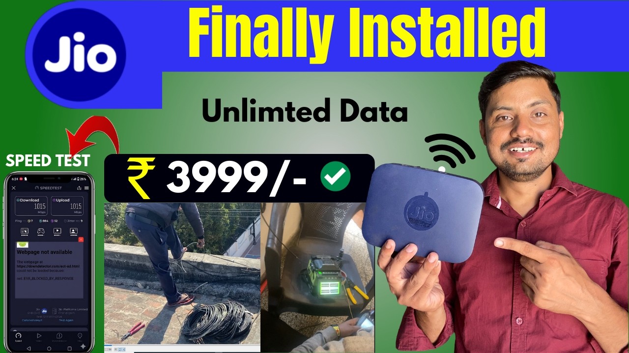 Finally Installed Jio 1Gbps Internet Plan 😱 Speed Test + ₹3999 Plan Full Details 2026