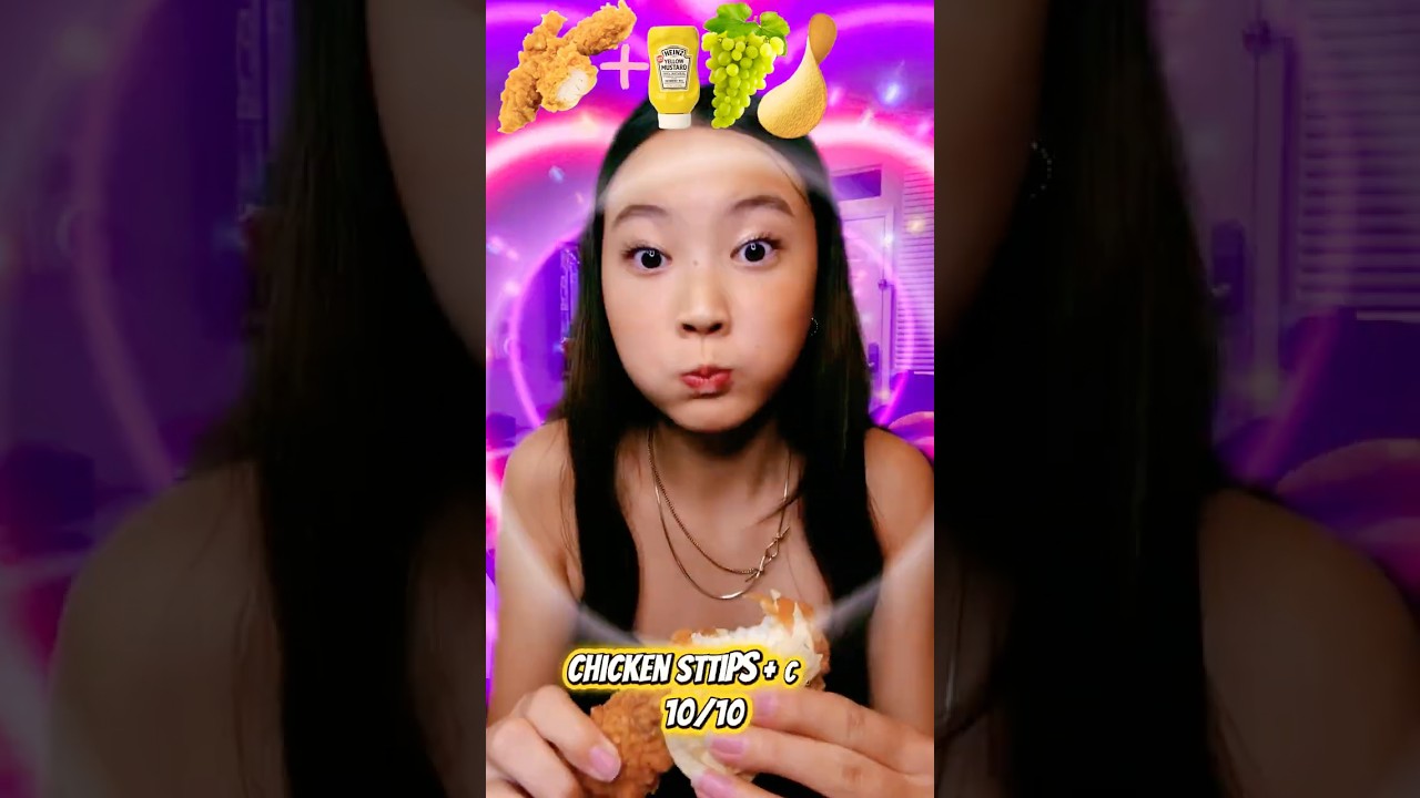 Chicken+ Mustard+ Nutella+ Grape+ Chips 🙈= My new favorite?! 🤯 #funny #viral #weirdcombo #shorts