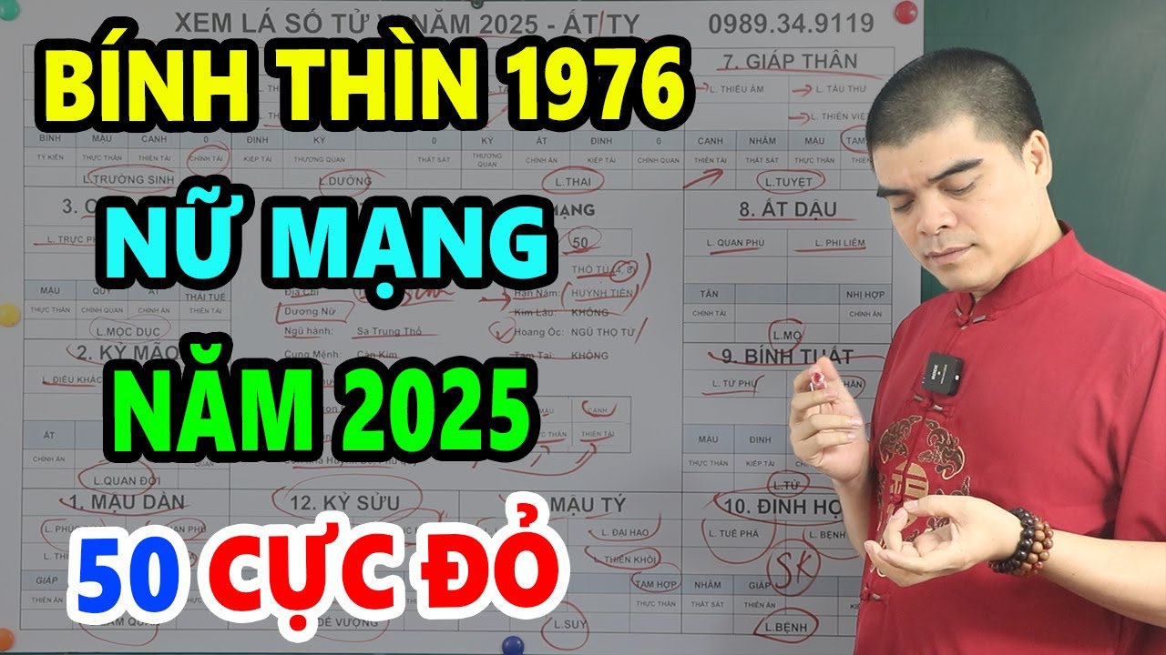 Tử Vi Bính Thìn 1976 Nữ Mạng Năm 2025, Hé Lộ Thiên Cơ Giúp Vượt Trên Đại Hạn Đường Đời Giàu Sang