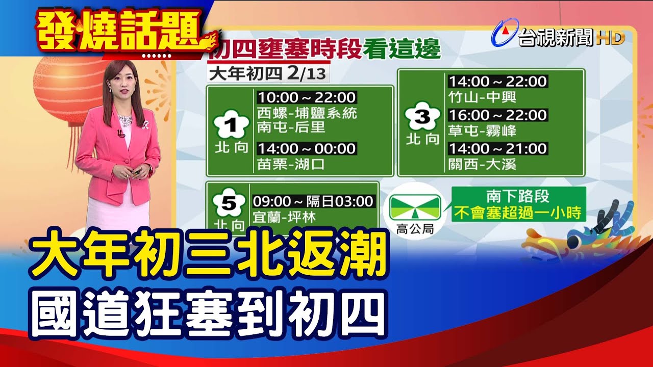 大年初三北返潮 國道狂塞到初四【發燒話題】-20240212