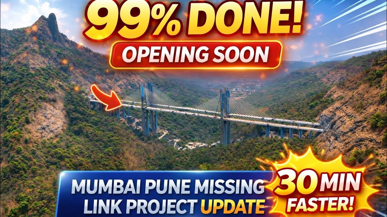 Mumbai&ndash;Pune Missing Link Update | 99% Complete | Opening Soon | Travel Time 30 Min Less