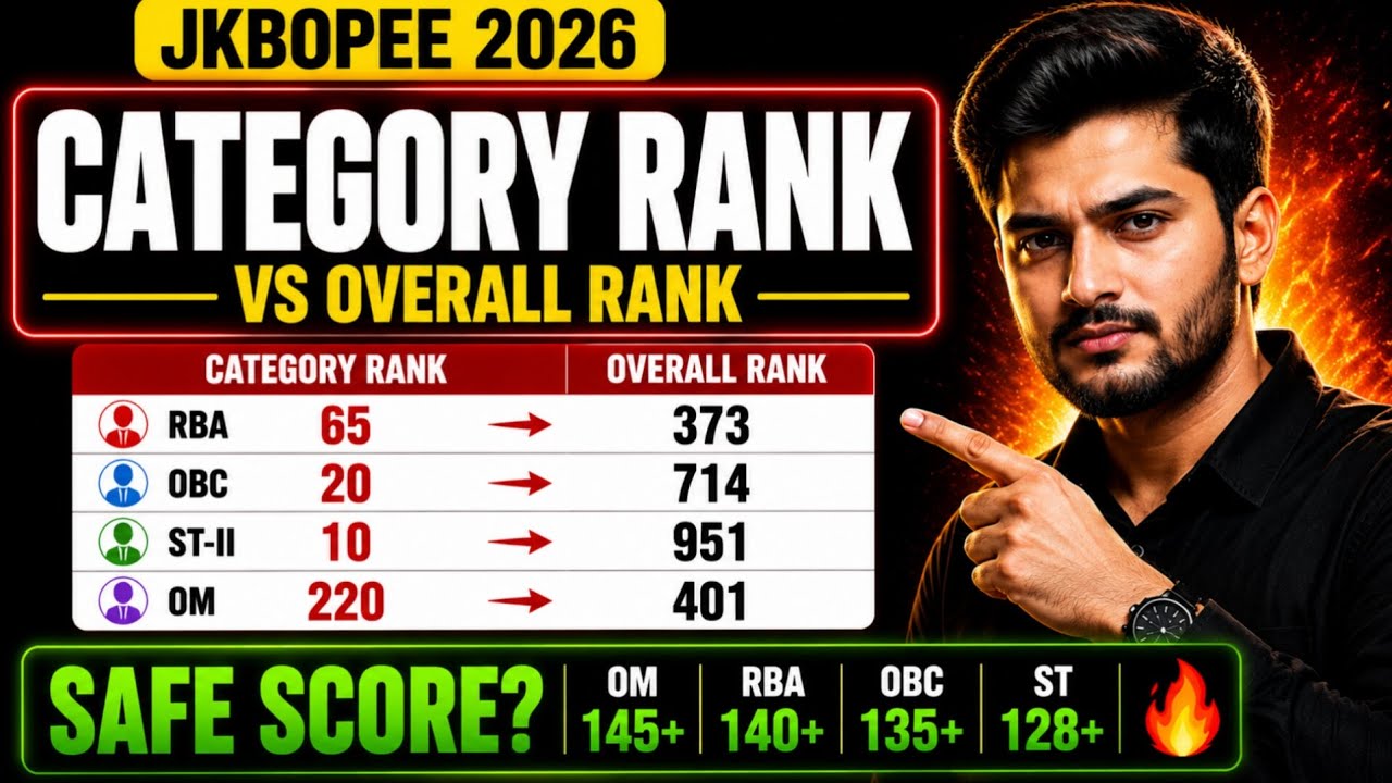 JKBOPEE Nursing 2026: Category Rank vs Overall Rank &ndash; Safe Score, Preference Strategy