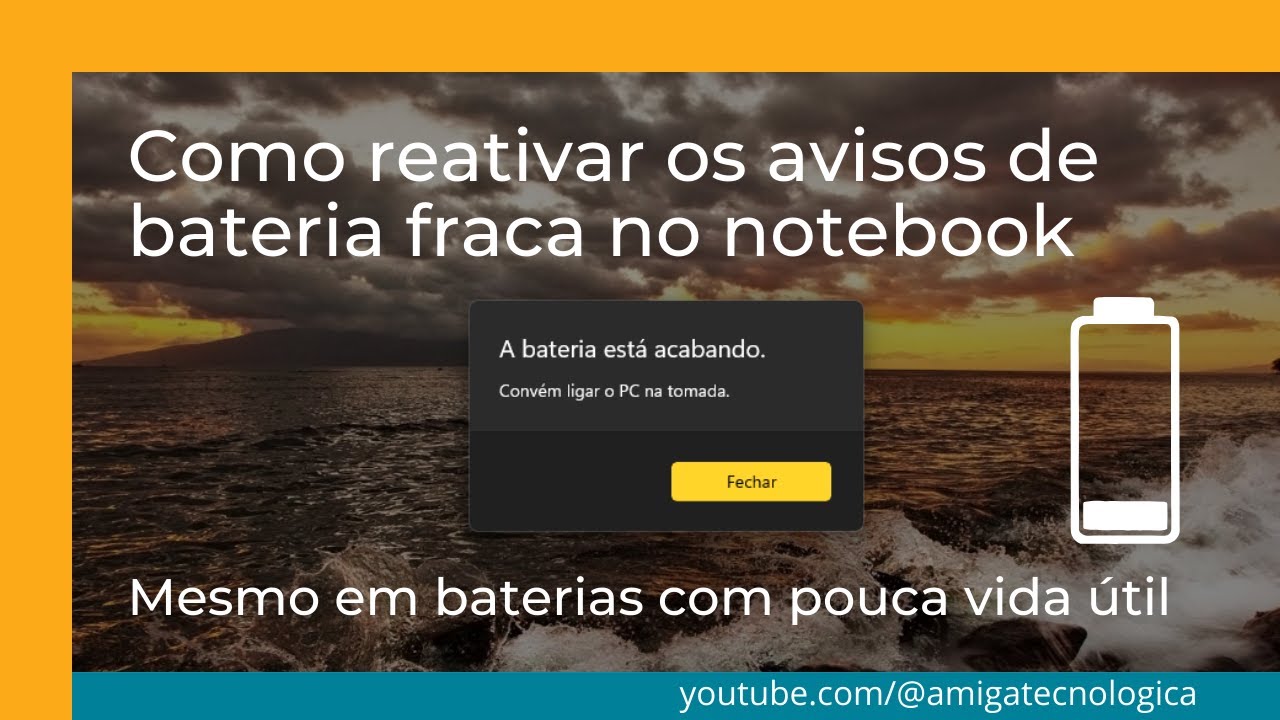 Como reativar o aviso de bateria fraca no seu notebook - mesmo em baterias com pouca vida útil