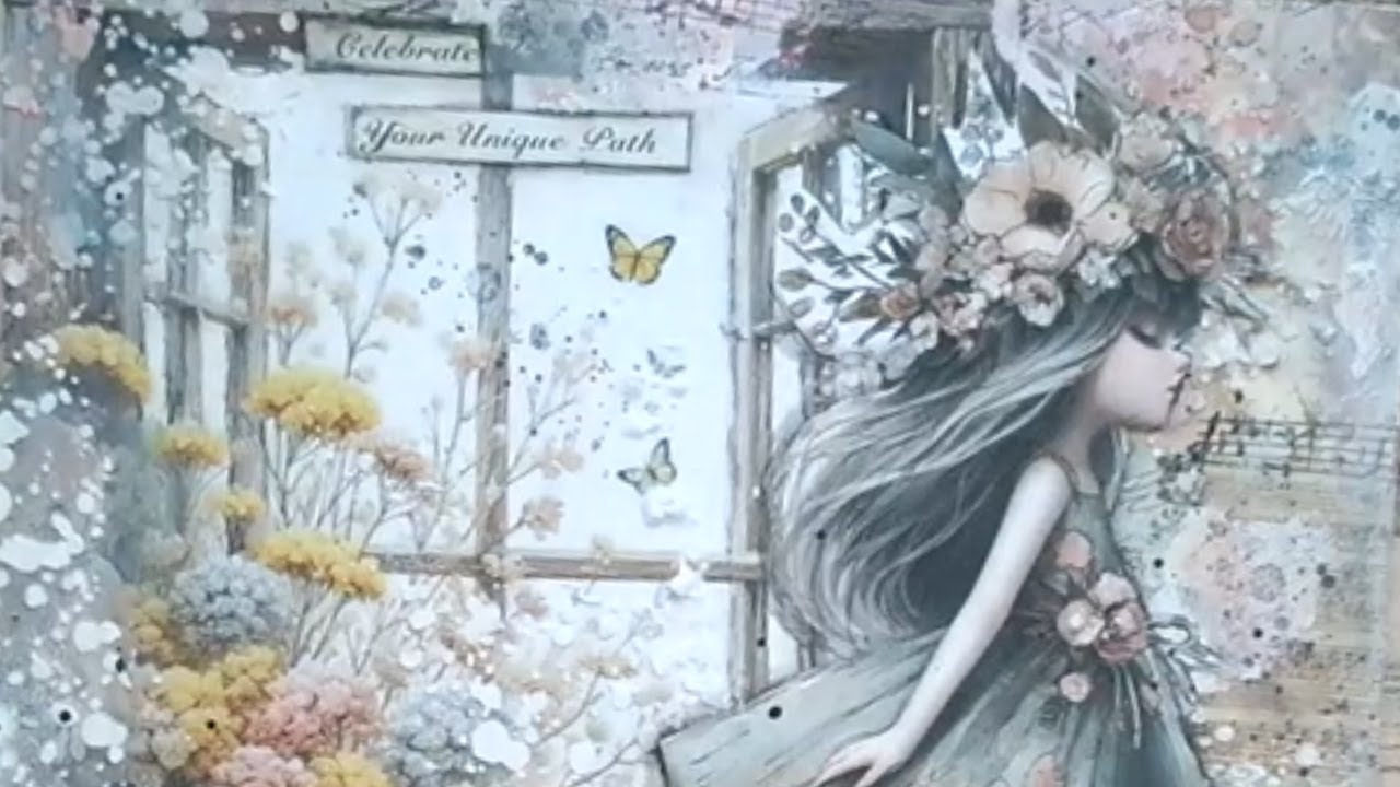 ASMR MIXED MEDIA- Simplicity- mixed media art | collage art| creative art| mixed media