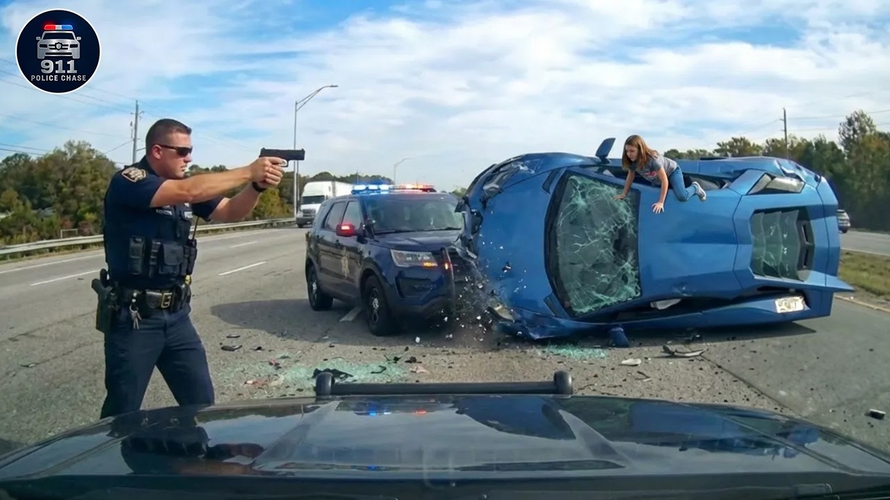 Craziest Police Dashcam Moments: High-Speed Police Chases Wild PIT Maneuvers and Tragic Crashes#12