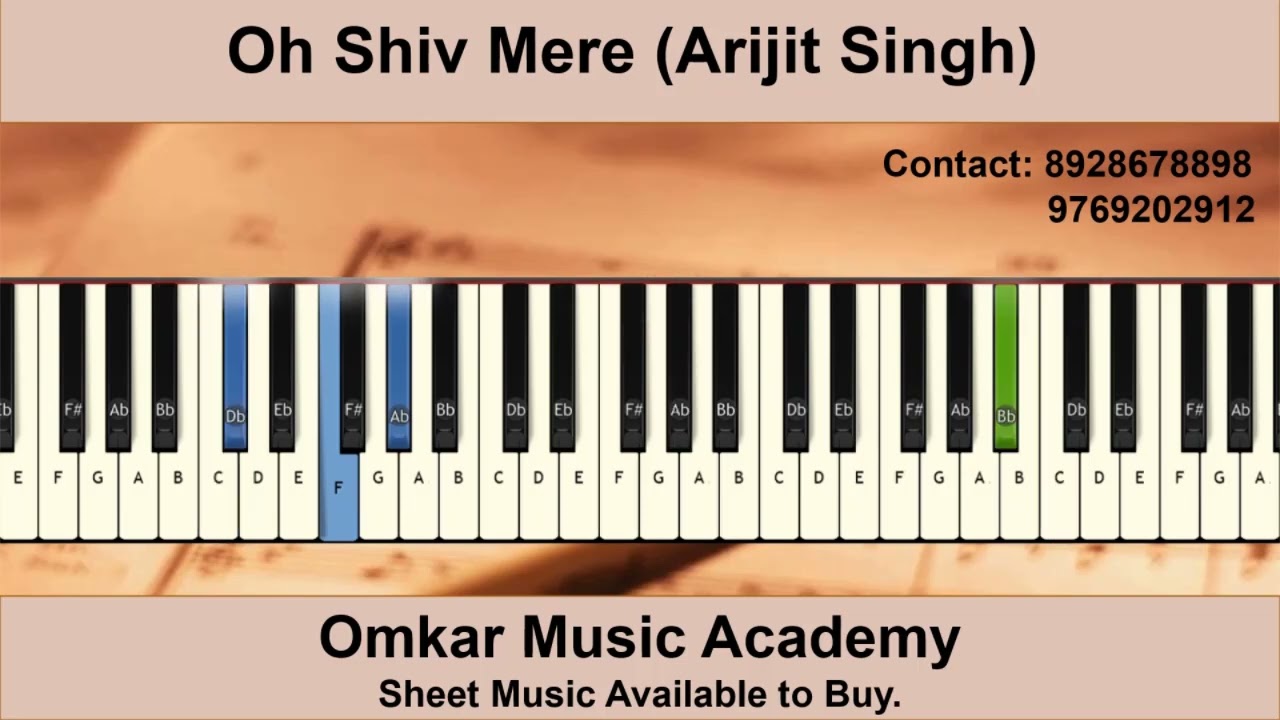 Oh Shiv Mere (Arijit Singh) Piano Tutorial
