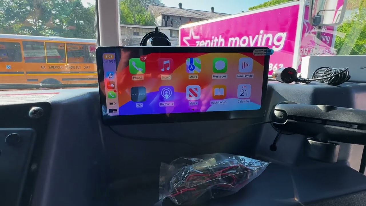 Carpodgo T3 60fps CarPlay In School Bus 🚌
