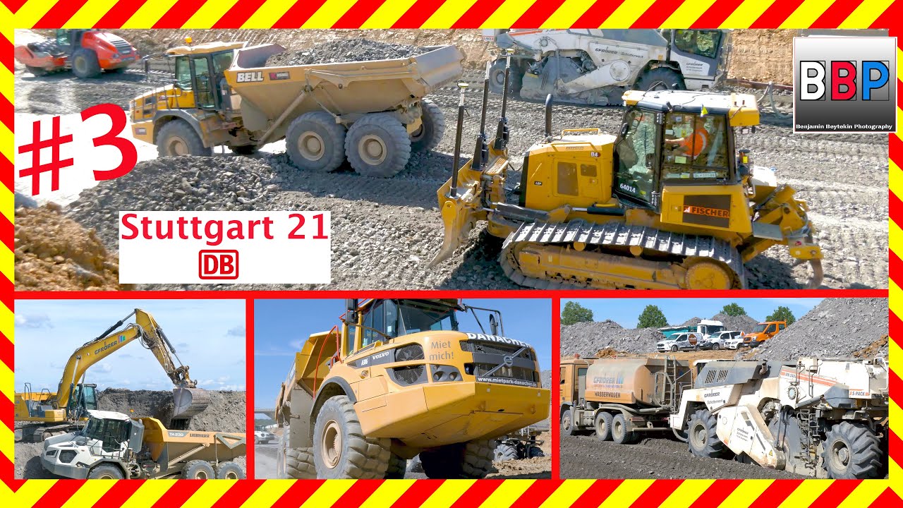 CAT D4, Liebherr TA 230, Bell B30E, Wirtgen WR 240i, ... Stuttgart 21, PFA 1.3a, 12.09.2022. #3