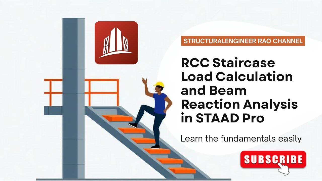 Staircase Load Calculation in RCC | Find Reactions Using STAAD Pro Explained
