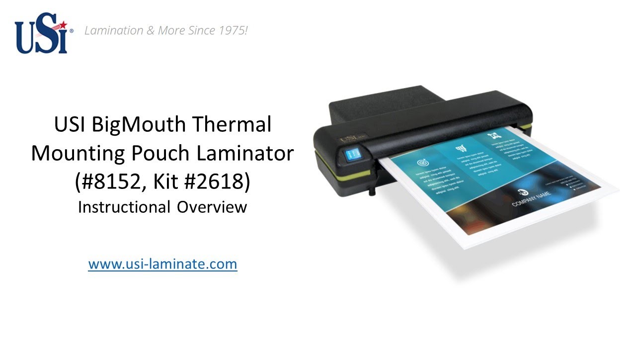 USI BigMouth Thermal Mounting Pouch Laminator