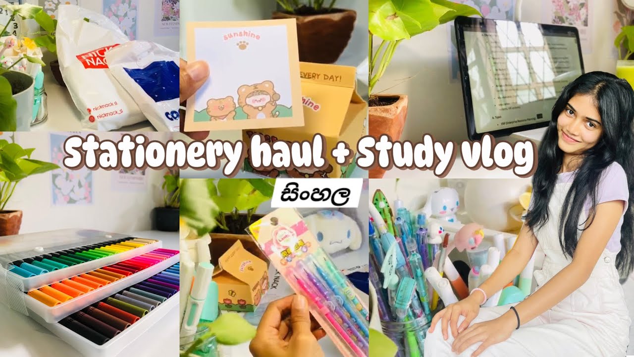 Stationery haul + Study vlog ✨️ ආස හිතෙන විදිහට පාඩම් කරමුද? 🧚‍♀️ #studymotivation #studyvlog #study