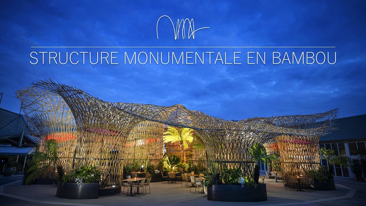 Canopée en bambou géante - L'oasis de Terra Botanica - Atelier Déambulons