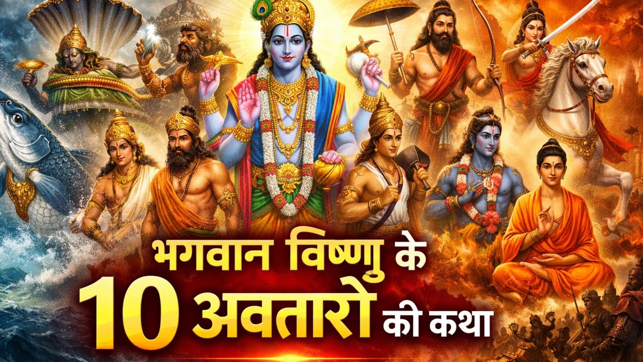 भगवान विष्णु के 10 अवतारो की कथा 🕉️🚩 