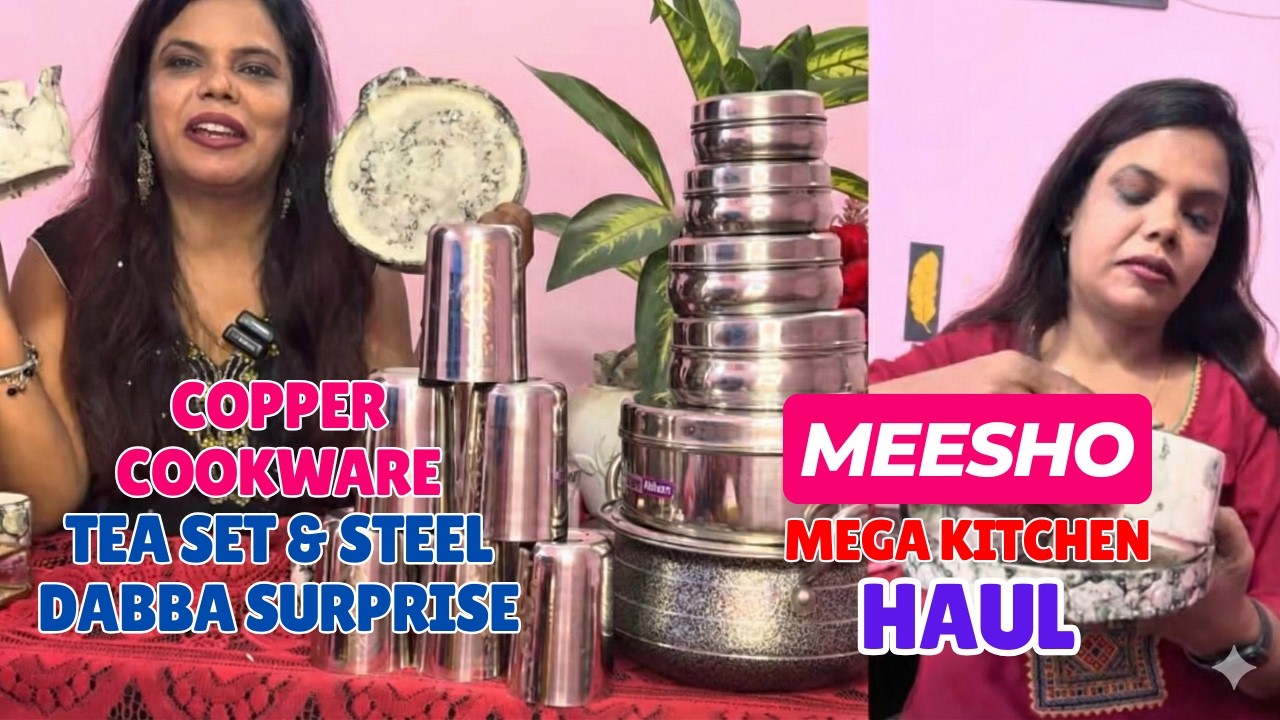 Meesho Kitchen Haul😱 Copper Cookware, Tea Set & Steel Dabba Surprise | Itna Premium Setup Budget Me?