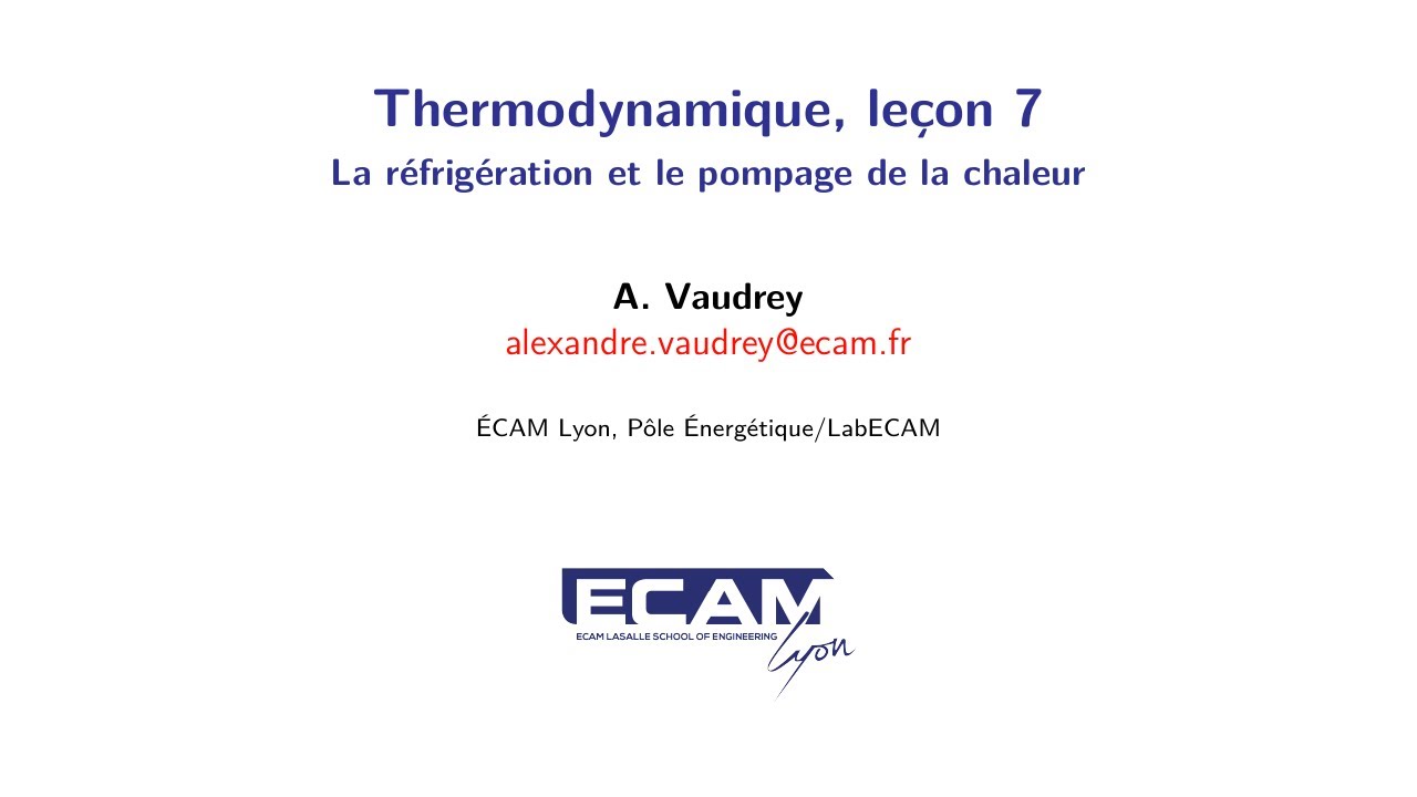 Thermodynamique avancée-2-La réfrigération et le pompage de la chaleur