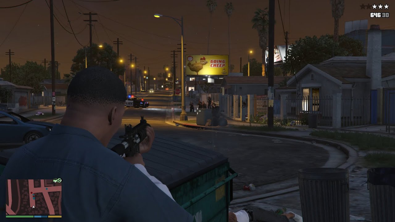 GTA 5 -  Franklin's First Rampage + 5 Stars Escape