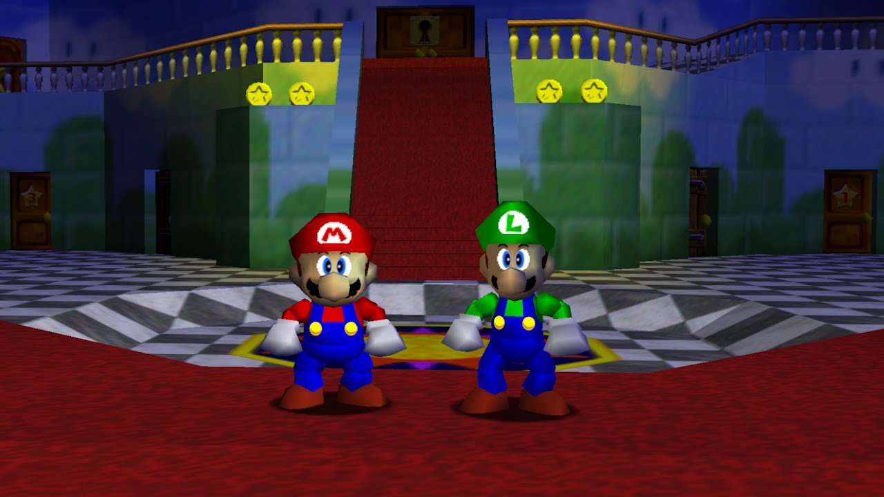 Super Mario 64 Night Mode (2 Players) - Full Game Walkthrough