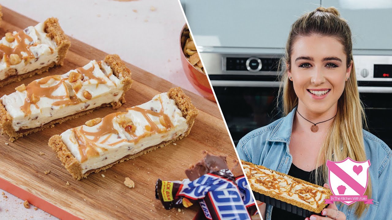 Snickers Cheesecake Slice - In The Kitchen With Kate