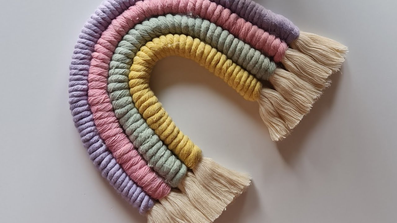 Macrame Rainbow DIY | مكرمية قوس قزح للمبتدئين بالخطوات .. بالتفصيل خطوة بخطوة