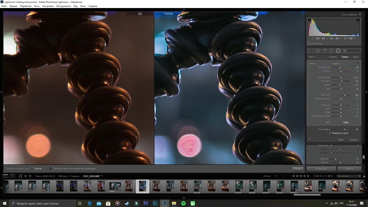 Быстрая обработка в lightroom 2020 всего несколькими инструментами #NikonRussiaGear