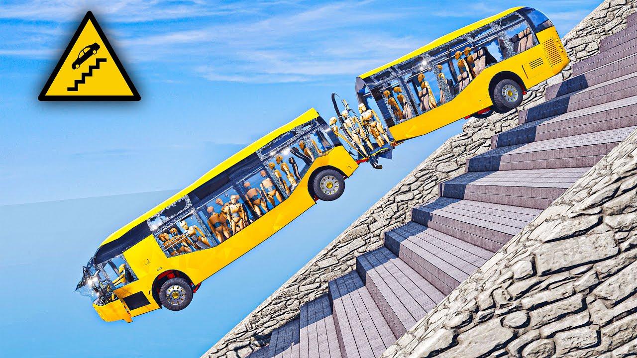 Cars vs Stairs: The Most Extreme Crash Challenge Yet!