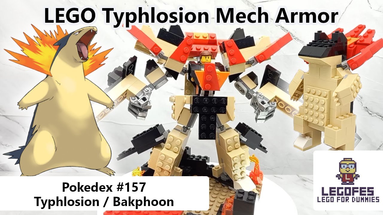 LEGO POKEMON MECH - Pokedex 157 Typhlosion / Bakphoon (Tutorial Build & Armor Robot Mode)