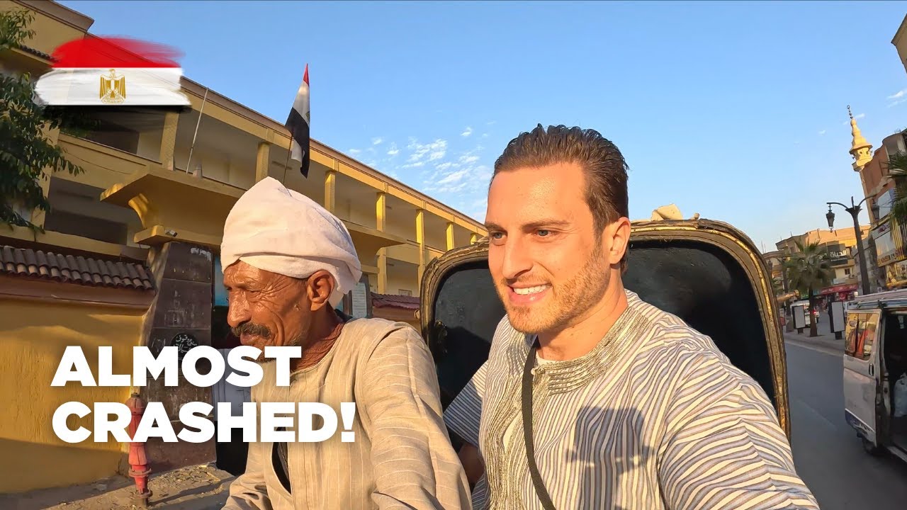 Foreigner Drives Horse Taxi in Luxor, Egypt 🇪🇬 (almost crashed)