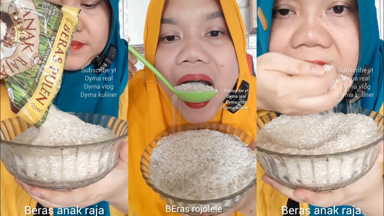 DYMA KULINER 💕Kompilasi DiMangkok💕Makan Beras mentah #asmr @dymaaaaa @Dymakuliner