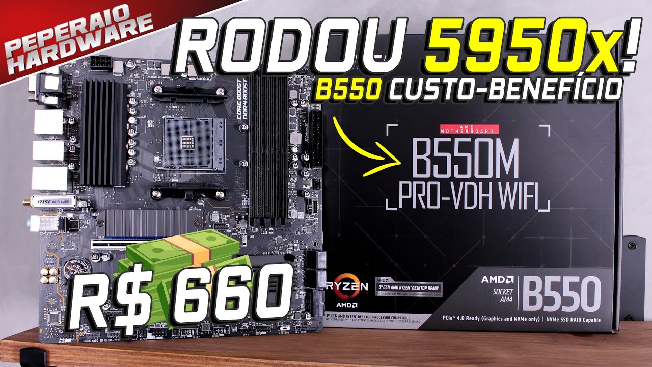 MSI B550M Pro VDH-Wifi: Rodou RYZEN 9 5950x! B550 BOA e BARATA, boa construção e custo-benefício