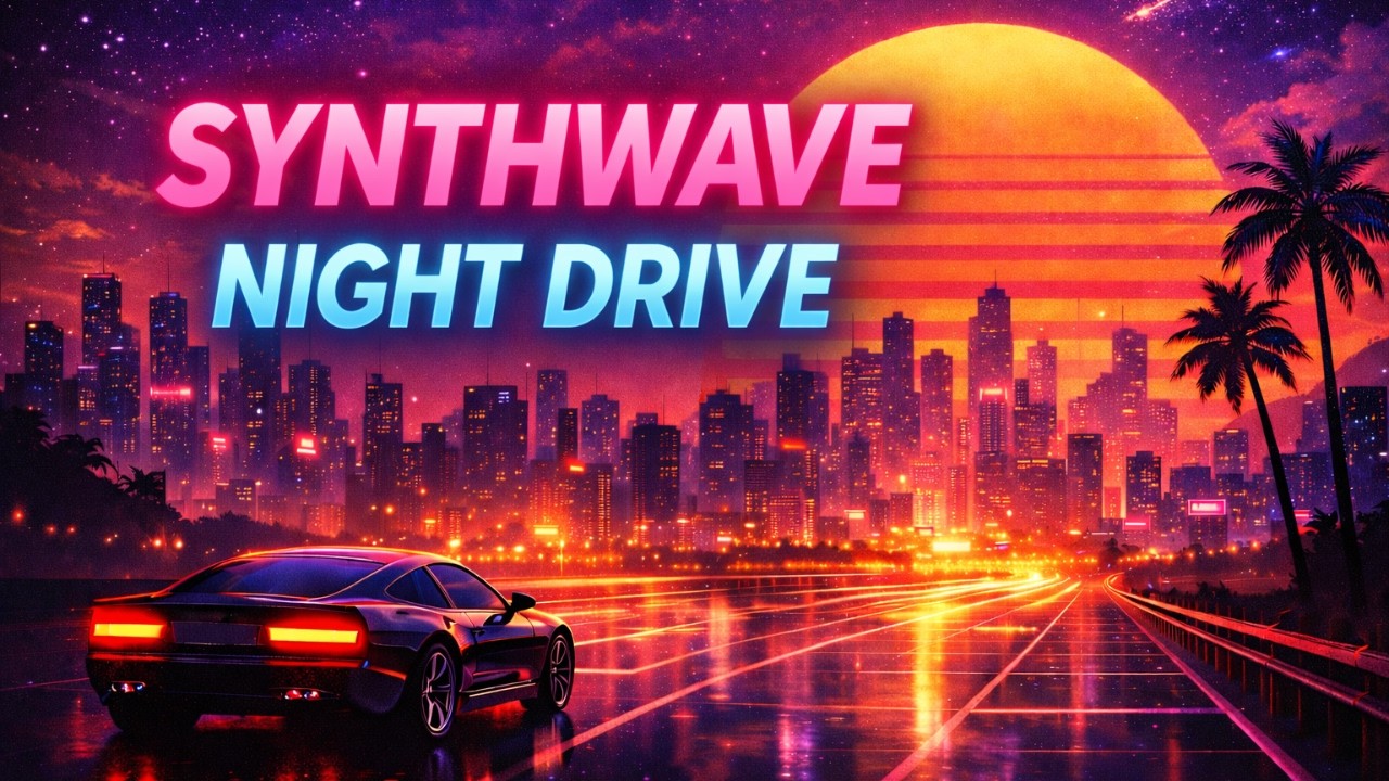Synthwave Night Drive 🌌 Retro 80s Neon City | Midnight Highway Music