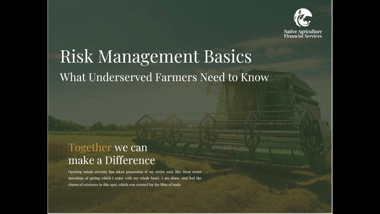 Introduction to Agricultural Risk Management