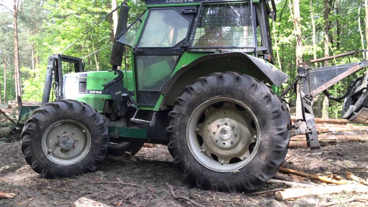 Film 002. Zrywka Sosny Tartacznej Deutz Fahr dx 92.